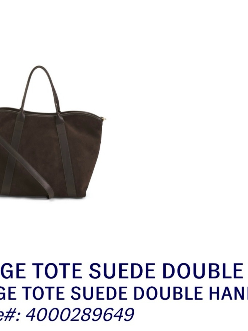 Amerai Dark Brown Suede Tote Bag with Shoulder Strap- NWOT - Picture 6 of 6